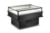 CM-1200C refrigerated island display in sleek black design with open-top layout for visibility.