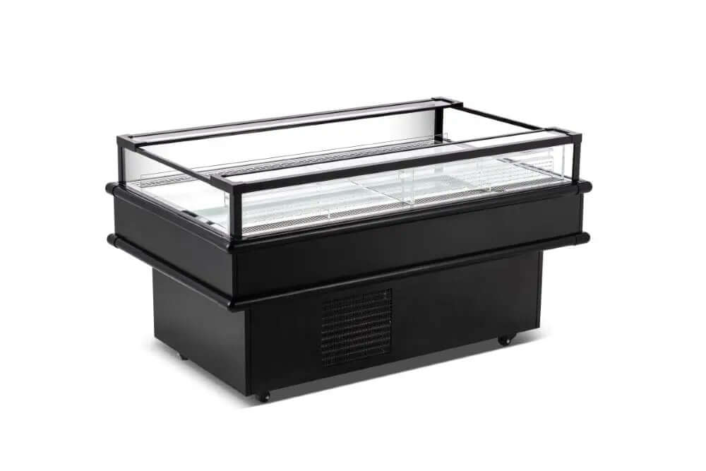 CM-1500C Refrigerated Island Display - 61.2 inch showcasing chilled products with energy-efficient cooling.