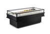 CM-2100C 85 inch refrigerated island display showing beverages and food items in an open-top design.