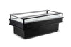 CM-2100C 85 inch refrigerated island display with sleek design and double-tempered glass for merchandising items.