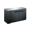 EFI CBBDR2-60CC commercial grade back bar cooler with stainless steel top and two solid doors.