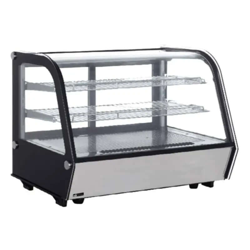 EFI CGCM-CT-4827 countertop refrigerated display case showcasing delicious foods in a modern foodservice environment.