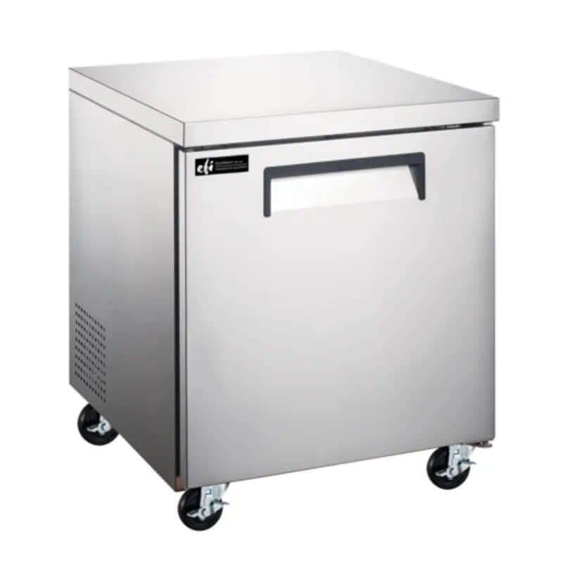 EFI CUDR1-27VCX X-LINE commercial undercounter refrigerator for foodservice with stainless steel design.