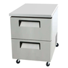 EFI CUDW2-27VC commercial undercounter refrigerator with stainless steel drawers, ideal for busy kitchens.