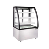 EFI Display CGCM-3756 refrigerated curved glass display case with LED lighting, perfect for showcasing pastries and other food items.