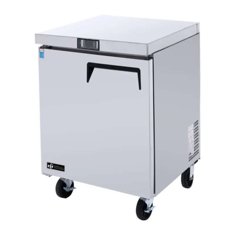 EFI FUDR1-27VC-L commercial undercounter freezer with R290 refrigerant, perfect for compact cold storage in kitchens.