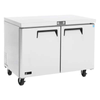 EFI FUDR2-60VC commercial undercounter freezer with stainless steel build and casters for efficient storage.