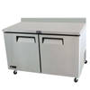 EFI FWDR2-60VC commercial work top freezer with two doors and stainless steel finish.