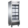 EFI X-LINE 27" Glass Single Door Stainless Steel Commercial Cooler for beverages and dairy.