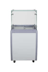 FG-150 Flat Glass Top Ice Cream Freezer - 26" Width showcasing a sleek design and glass top for visibility.