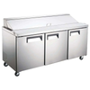 SCL3 Refrigerated Salad/Sandwich Prep Table 70" in stainless steel, ideal for commercial kitchen use.