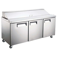 SCL3 Refrigerated Salad/Sandwich Prep Table 70" in stainless steel, ideal for commercial kitchen use.
