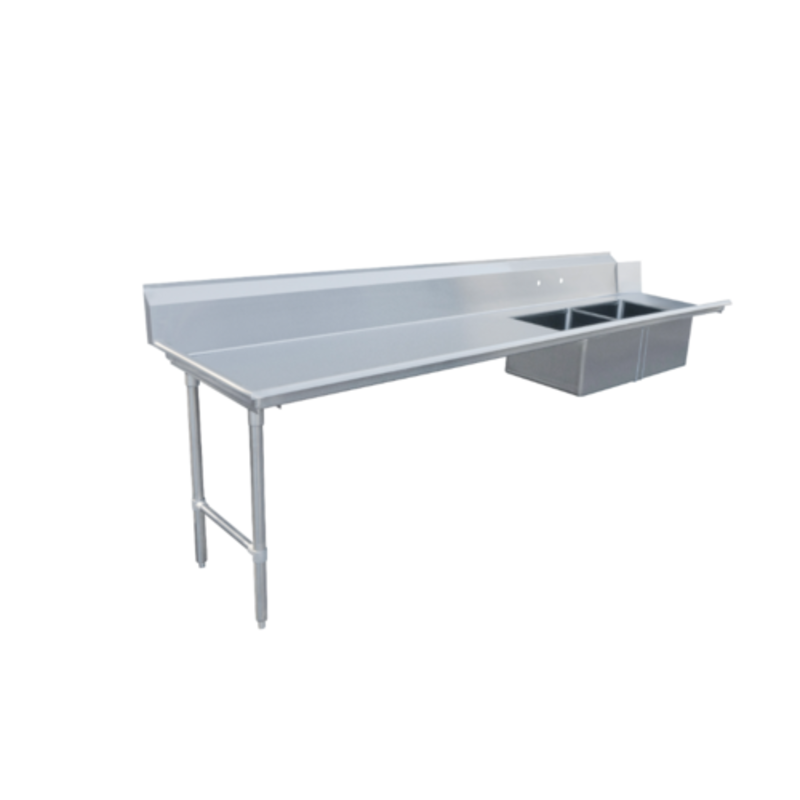 Omcan 48493 120-Inch Left-to-Right Soiled Dishtable with Double Pre-Rinse Sinks