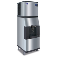 Manitowoc SFA192 touchless ice and water dispenser with sleek stainless steel finish and touchless lever activation.