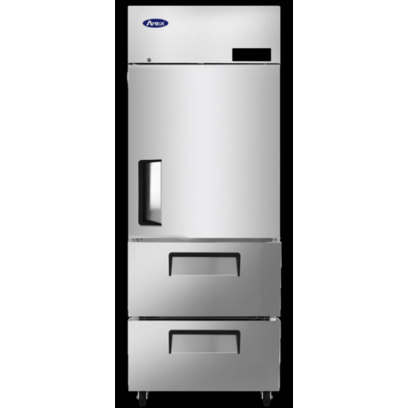 Atosa MBF8021GR 28.75-Inch Single-Section Reach-In Freezer with Half Door and Drawers