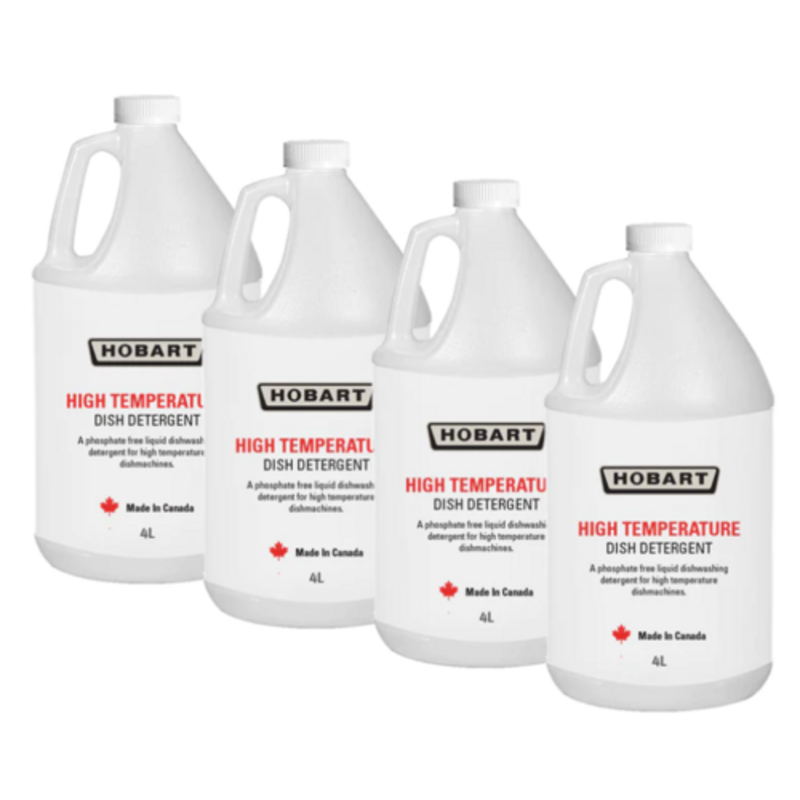 Hobart High-Temperature Liquid Dishwashing Detergent - 4 x 4L Bulk Case (HOBART-HIGH-TEMP)