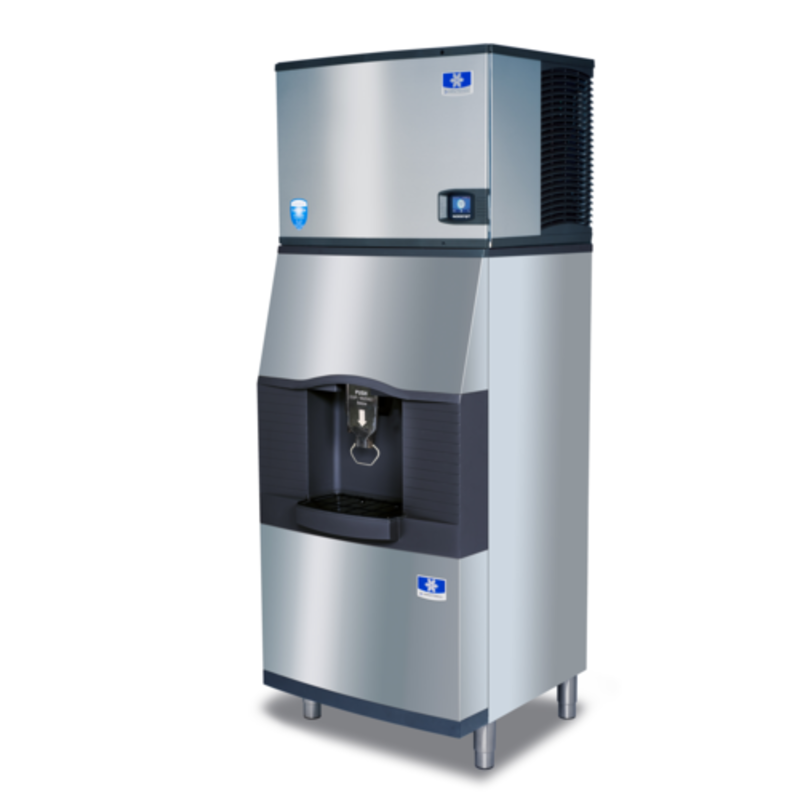 Manitowoc SPA312 Touchless 180-Lb Floor Ice Dispenser for hotels with touchless lever mechanism.
