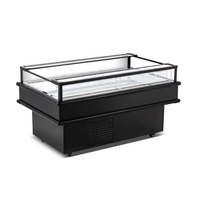 CM-1500C Refrigerated Island Display - 61.2 inch showcases beverages with energy-efficient cooling.