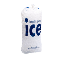 Follett 00116434 poly ice bags for Ice Pro systems filled with fresh, pure ice in a clear bag.