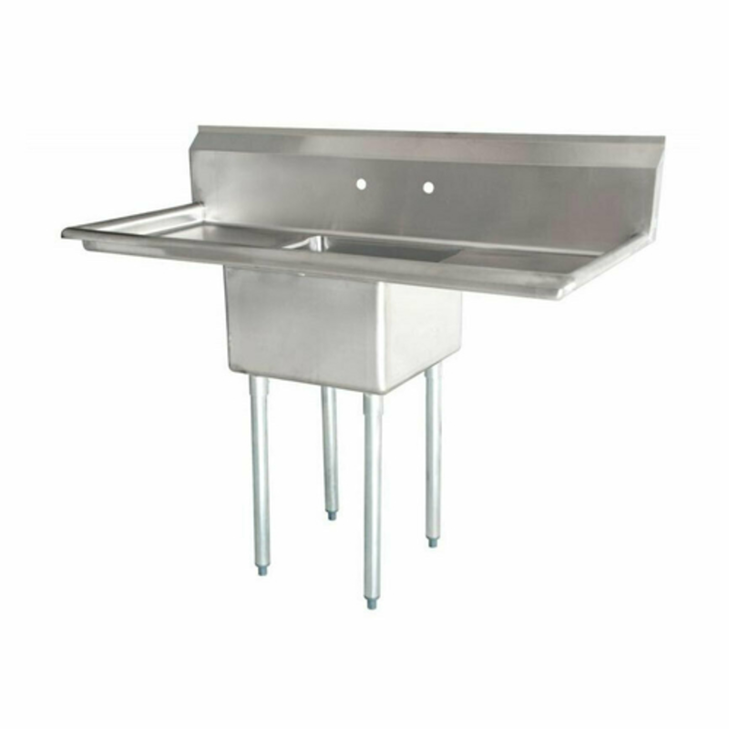 Omcan 43759 54-Inch Heavy-Duty Single Compartment Pot Sink with Dual Drainboards
