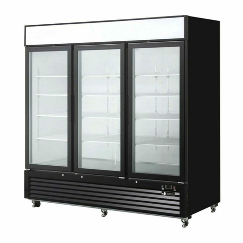 EFI C3-82GDVC Versa-Chill 82-Inch Three-Door Refrigerated Display Merchandiser