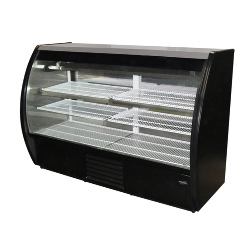 Fogel MIRAGE-4-DC-HC-B 48.5" Curved Glass Refrigerated Deli Case - Black, 19 Cu. Ft.