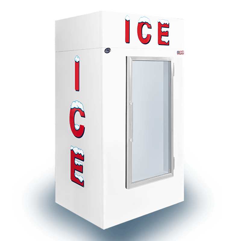 Leer L040UAGP 40 Cu. Ft. Glass Door Indoor Packaged Ice Merchandiser