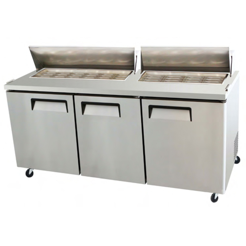 EFI CMDR3-72VC 72" Versa-Chill Three-Door Mega Top Salad Prep Refrigerator