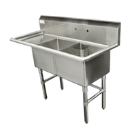 Thorinox TDS-2424-L24 Commercial 2-Compartment Sink with Left Drainboard