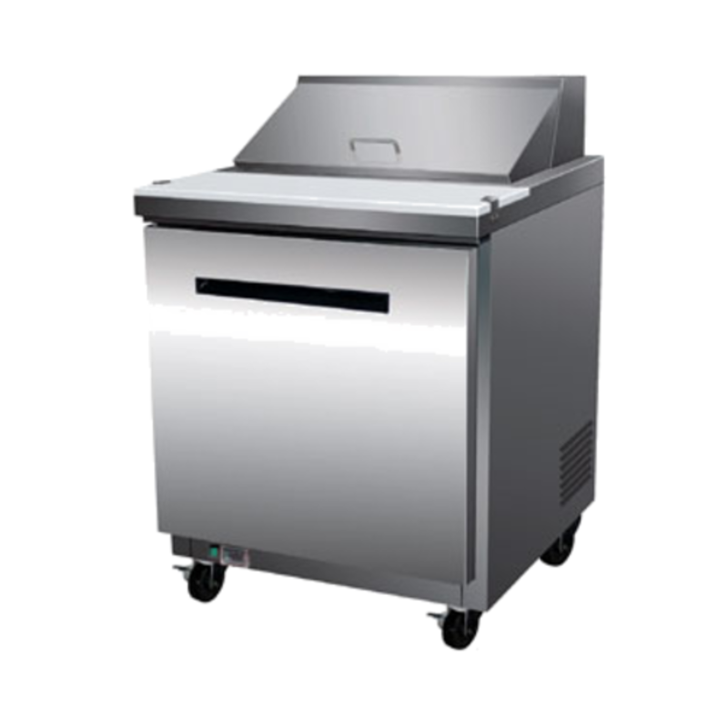 Maxx Cold X-Series refrigerated salad and sandwich prep table with stainless steel finish and spacious design.