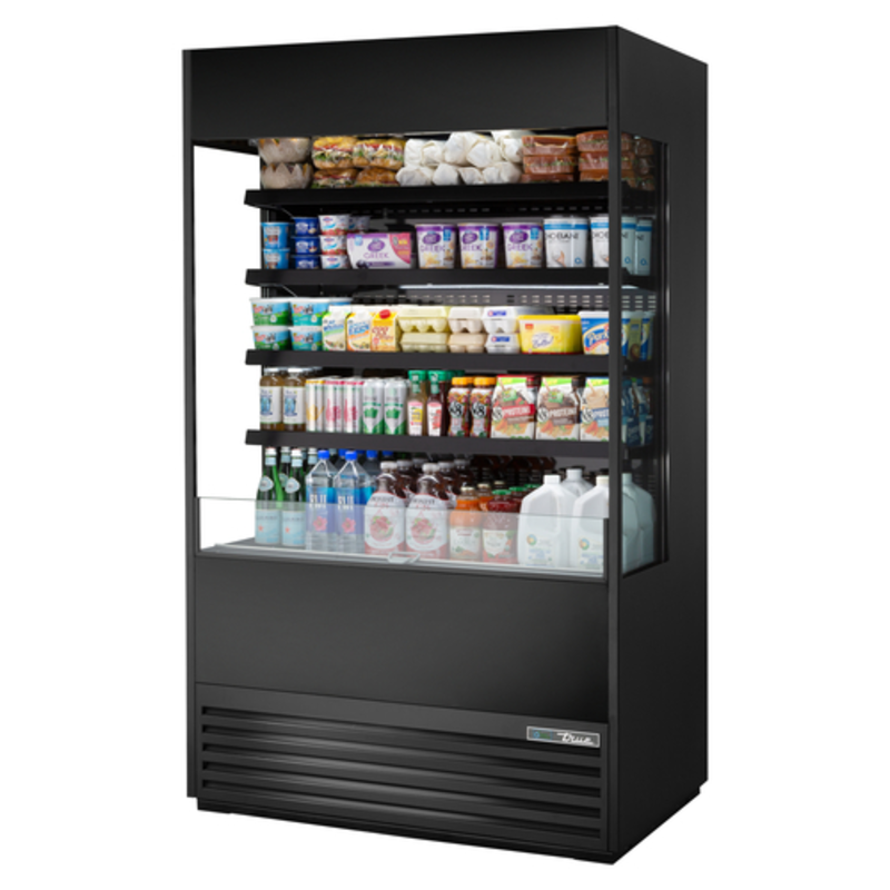 True TOAM-48GS-HC~NSL01 48-Inch Glass-Sided Vertical Air Curtain Display Merchandiser