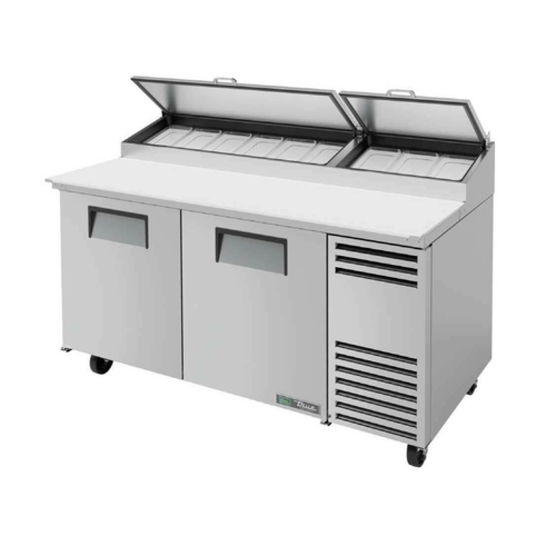 True TPP-AT-67-HC 67-Inch Solid Door Refrigerated Pizza Prep Station