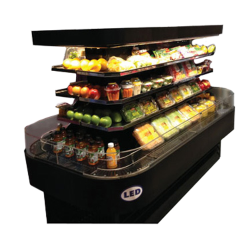 Howard-McCray SC-OD42I-7-B-LED 84-Inch Black Island Open Display Merchandiser