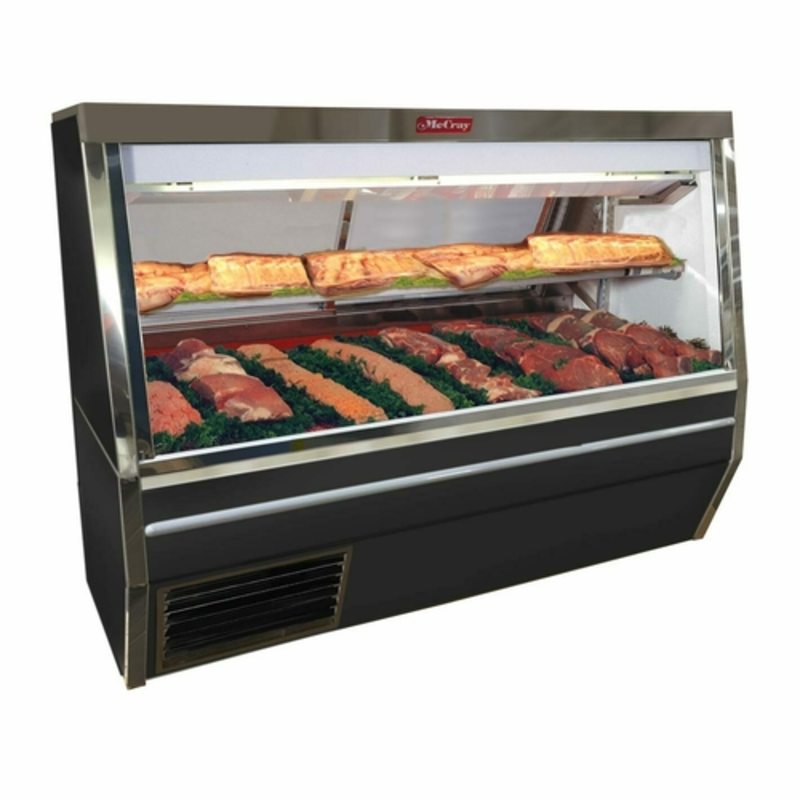 Howard-McCray SC-CMS34N-8-BE-LED 96-Inch Double-Duty Red Meat Deli Case with Black Exterior