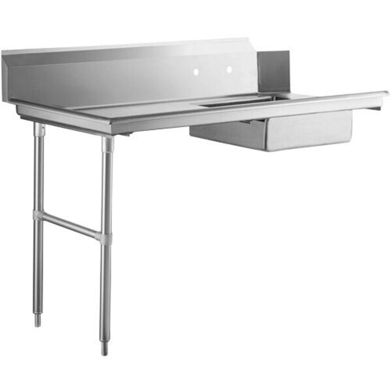 Omcan 48-Inch Left-Side Soiled Dish Table with Built-In Sink - 28484