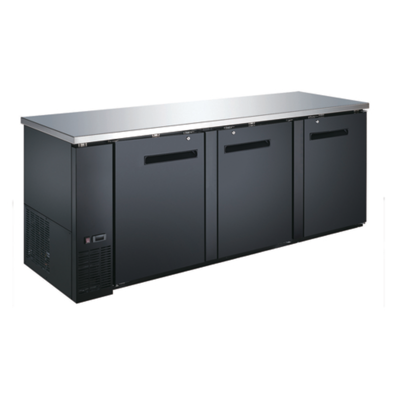 EFI CBBDR3-90CC 90.4" Three-Door Solid Refrigerated Back Bar Cooler, 32 Cu. Ft.