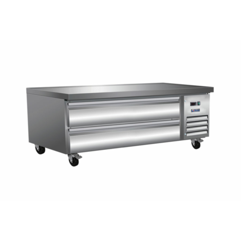 IKON ICBR-62 62-Inch Commercial Refrigerated Chef Base for efficient food preparation in a restaurant.
