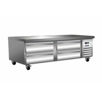 IKON ICBR-74 74-Inch Commercial Refrigerated Chef Base with Drawers for efficient kitchen storage.
