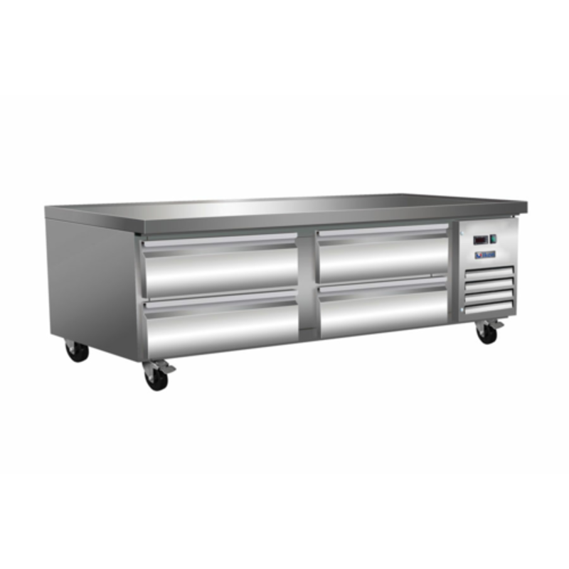 IKON ICBR-74 74-Inch Commercial Refrigerated Chef Base with 4 Drawers