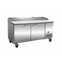 IKON IPP71 70.8-Inch Two-Section Refrigerated Pizza Prep Table for efficient food preparation.