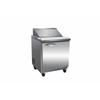 IKON ISP29 Single-Door Refrigerated Sandwich Prep Table with eight portion control pans.