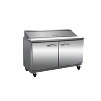 IKON ISP36 36-Inch sandwich and salad prep refrigerator with two solid doors and top workspace