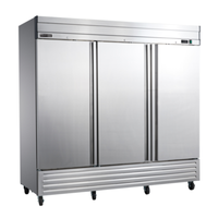 Maxx Cold V-Series 81.2-Inch 3-Door Solid Commercial Reach-In Freezer for professional kitchens.
