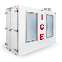 Leer L225UAGPPL Indoor Ice Merchandiser with Pallet Access, ideal for storing bagged ice in retail settings.