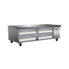 Maxx Cold MXCB72HC 74-Inch 4-Drawer Refrigerated Chef Base Equipment Stand for commercial kitchen use.