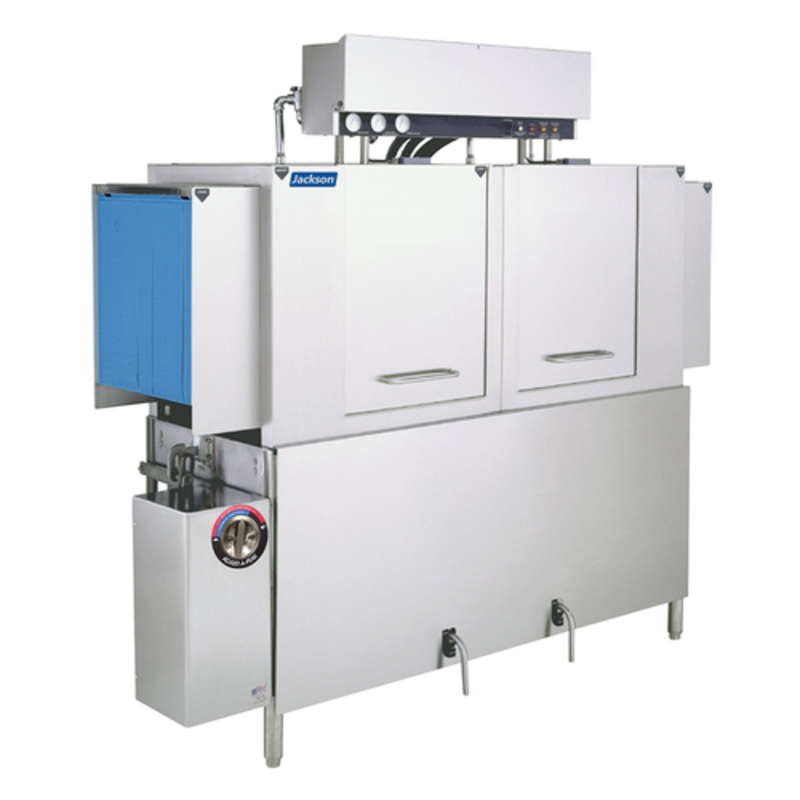Jackson AJ-64CS High-Temperature Steam 2-Tank Conveyor Dishwasher, 287 Racks/Hr