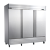 Maxx Cold MVR-72FDHC 3-Door Solid Commercial Reach-In Refrigerator with a stainless steel finish.
