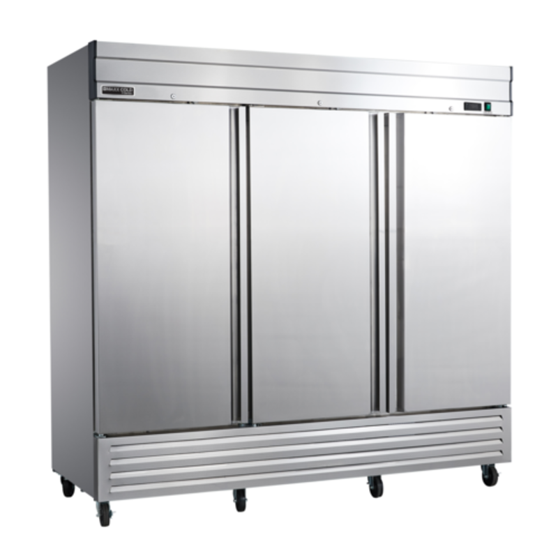 Maxx Cold MVR-72FDHC 3-Door Solid Reach-In Commercial Refrigerator, 81-Inch