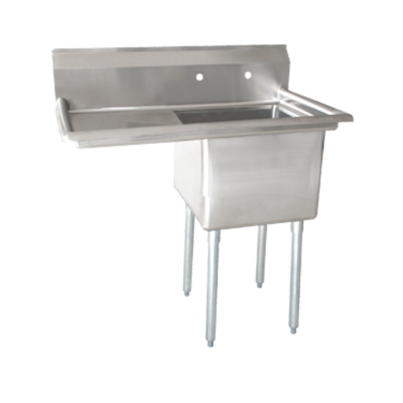 Omcan 25263 Commercial One-Compartment Pot Sink with Left Drainboard
