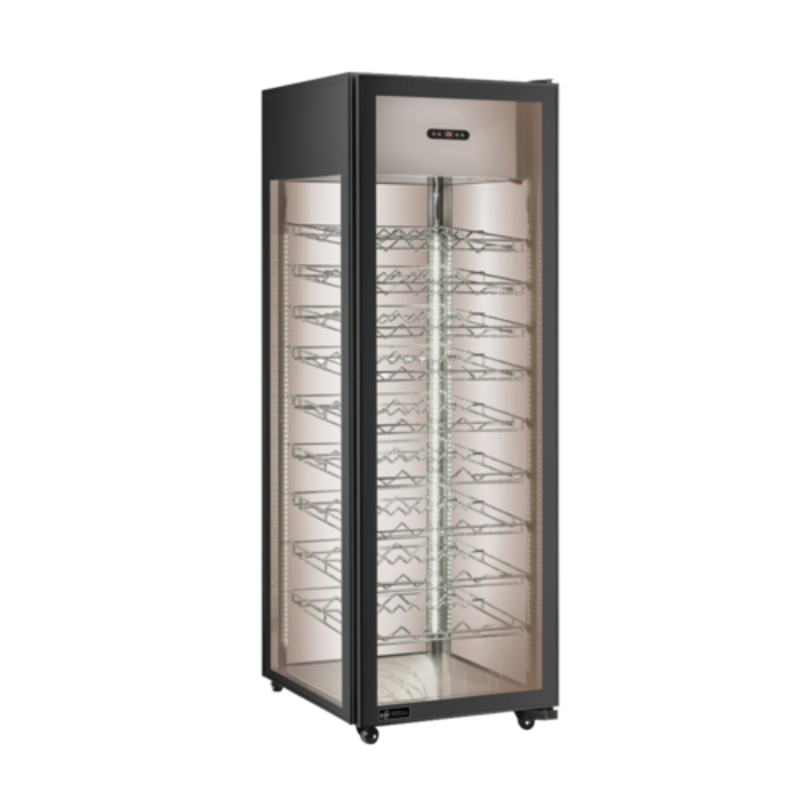 EFI CGWC-2575 25.5-Inch Commercial Wine Cooler with Glass Doors, displaying shelves for 81 bottles.